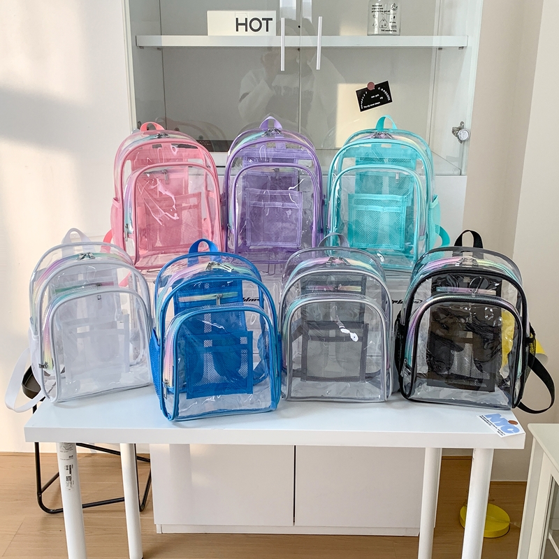 Women Bags In Sale - PVC Şeffaf Fermuarlı Büyük Kapasiteli Sırt