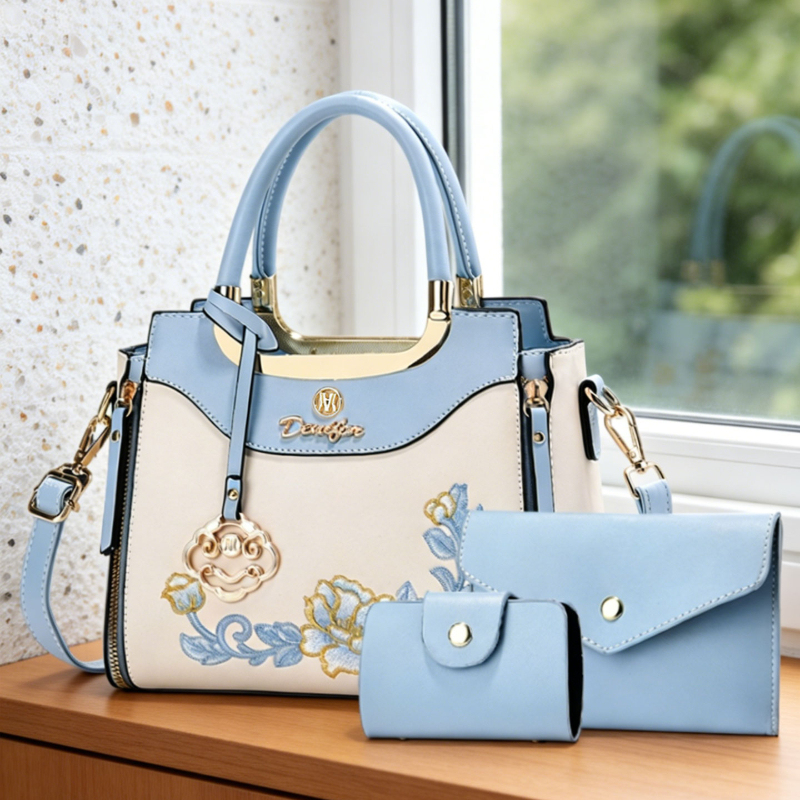 Women Bags For Work - 3 parçalı yüksek kaliteli işlemeli çanta