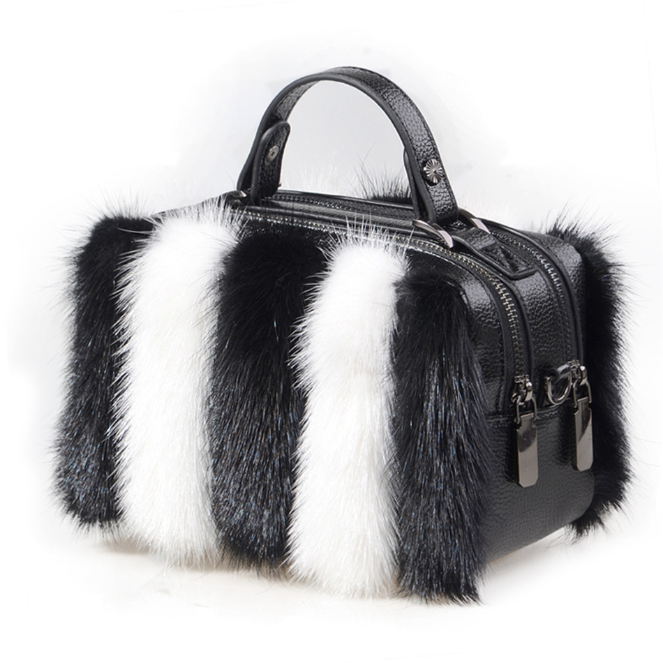 Women Bags Pk - Doğal Vizon Kürk Çanta 2026 Çapraz