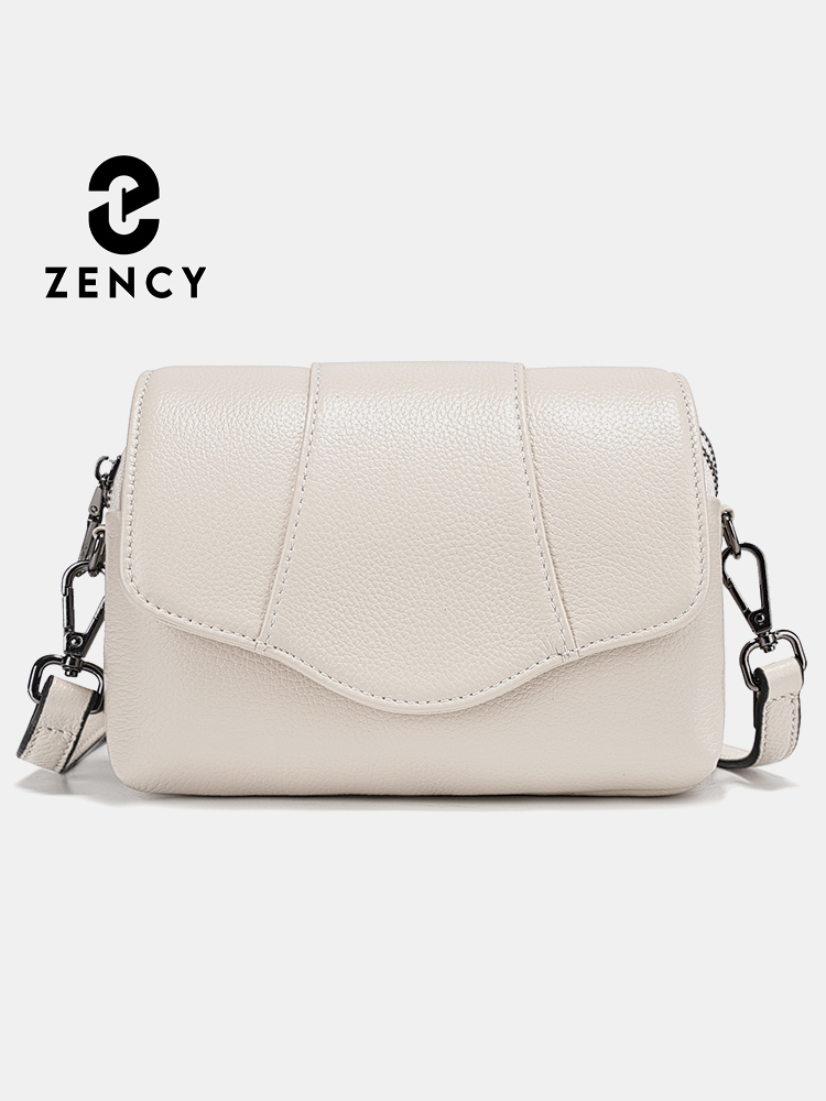 Women Bags Grey - Zency Hakiki Dana Derisi Deri Crossbody