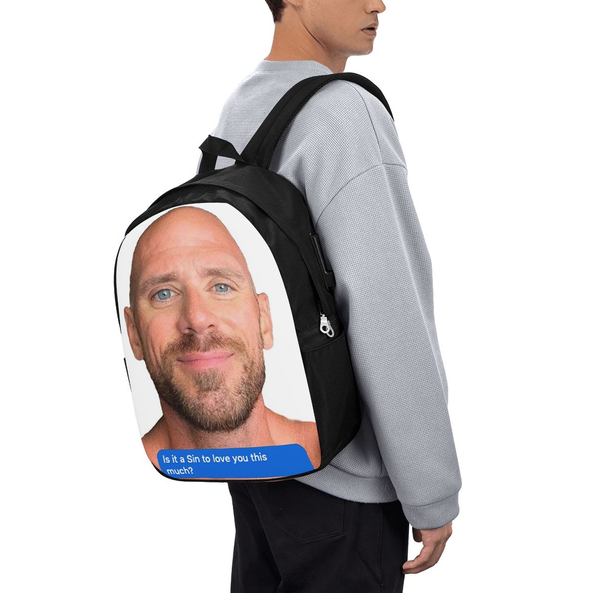 Womens Backpack - Johnny Sins Flirty Text Bubble Sırt