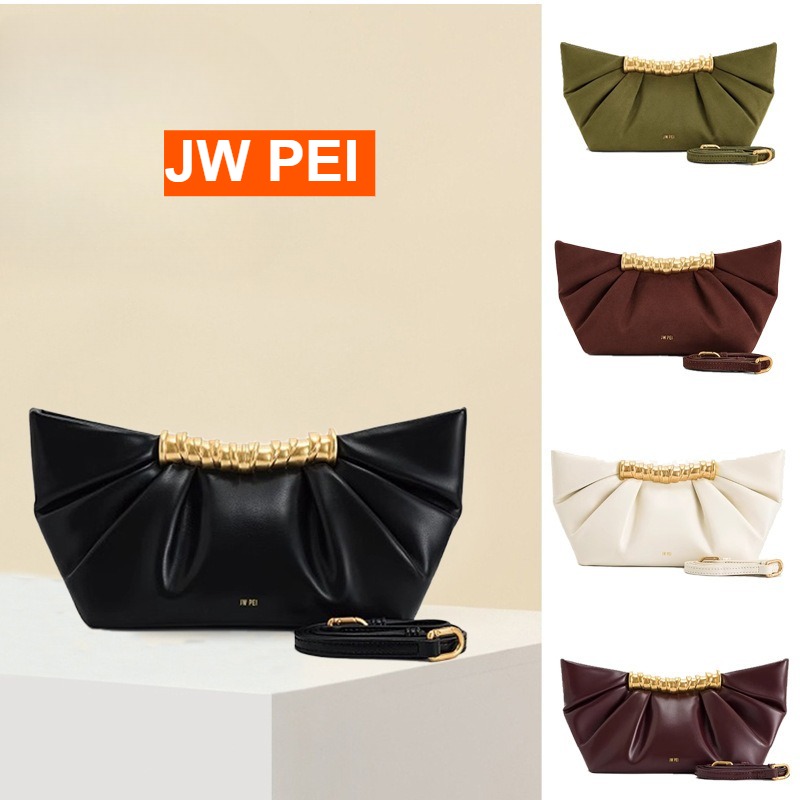 Women Bags Jw Pei - JW PEI Leia Pileli Debriyaj Metal