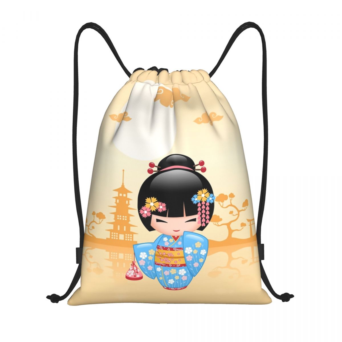 Women Bags Vector - Japon Maiko Kokeshi Bebek İpli Sırt