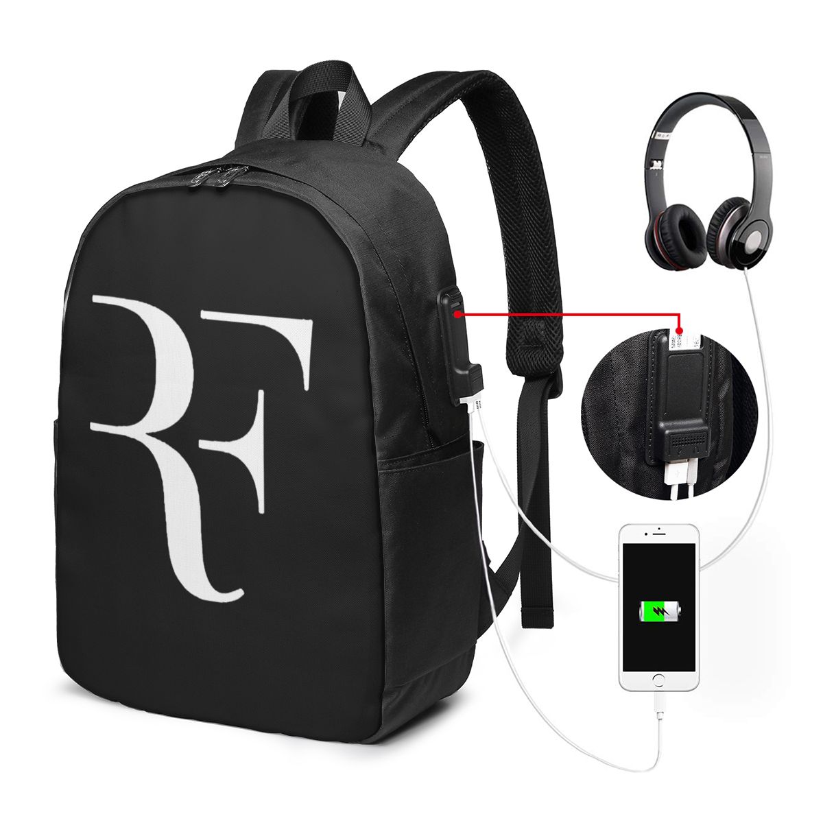Womens Backpack - Roger Federer Sırt Çantası Seyahat Dizüstü