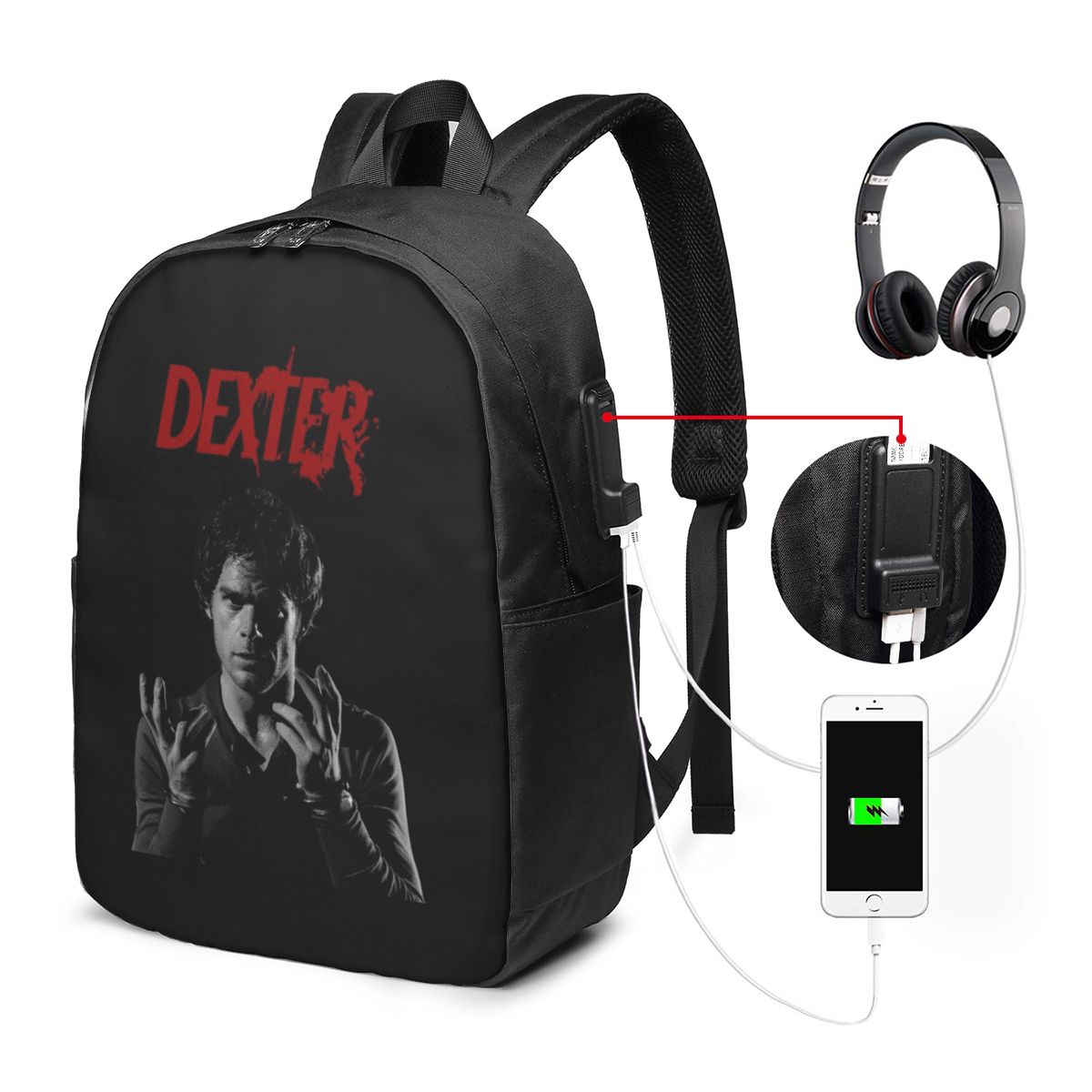 Womens Backpack - Film Dexter Morgan Sırt Çantası Seyahat