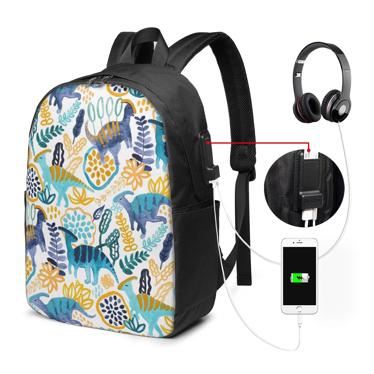 Womens Backpack - Guaj Parasaurolophuses Sırt Çantası Seyahat Dizüstü