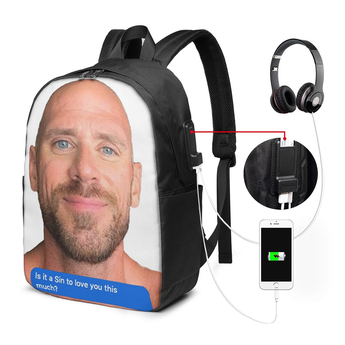 Johnny Sins Flirty Text Bubble - Womens Backpack incelemesi ve fiyatı