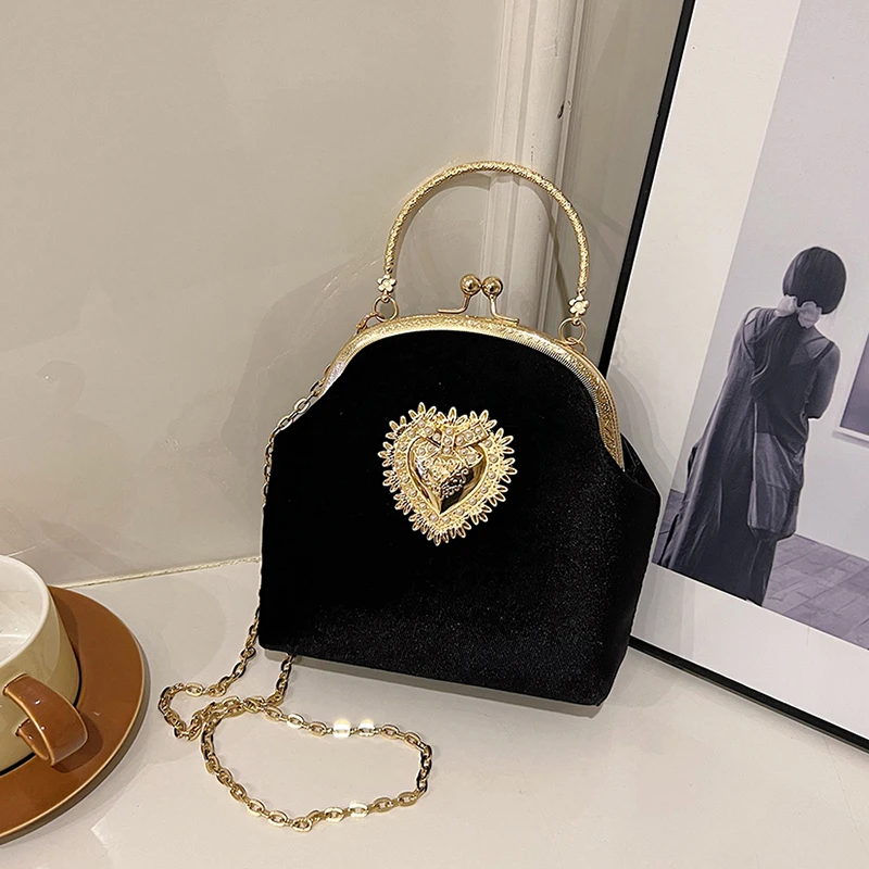 Zincirler Kadife Çerçeve Kalp  - Women Hand Bags Sale incelemesi ve fiyatı