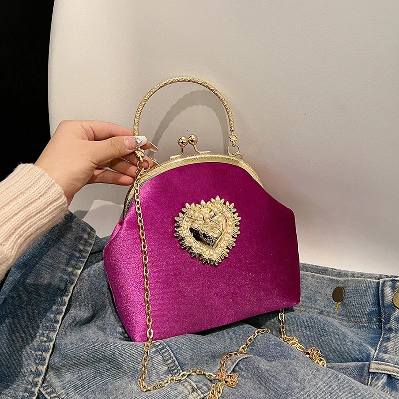 Zincirler Kadife Çerçeve Kalp  - Women Hand Bags Sale incelemesi ve fiyatı
